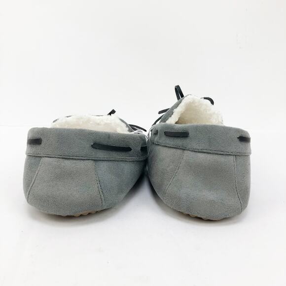 Nordstrom Rack Mens Bonfire Moccasin Slippers XL 13-14 Gray Faux Sherpa NWT - Picture 7 of 9